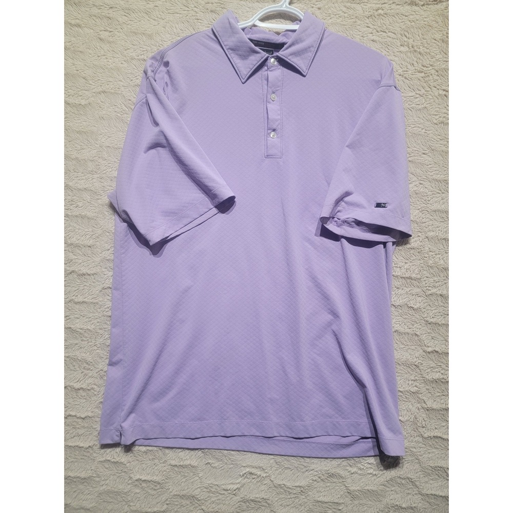Tiger Woods Collection Nike Dri-FIT Golf Polo Purple Diamond Texture Mens L